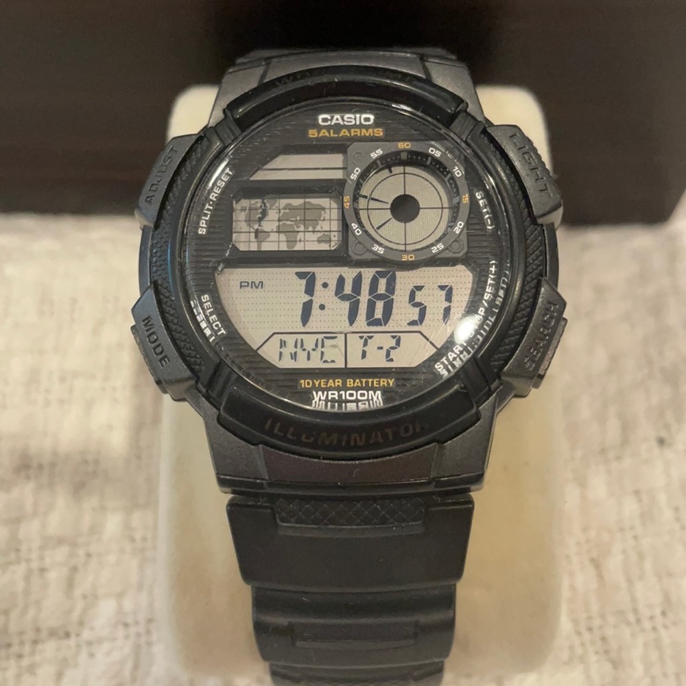 Casio 5 alarms stainless steel men’s watch